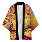 Brisbane Broncos Rugby Kimono Australian Aboriginal Dot Painting Style