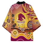 Brisbane Broncos Rugby Kimono Australian Aboriginal Dot Painting Style
