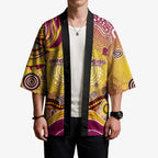 Brisbane Broncos Rugby Kimono Australian Aboriginal Dot Painting Style