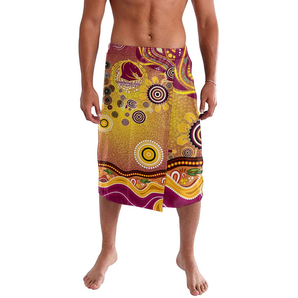 Brisbane Broncos Rugby Lavalava Australian Aboriginal Dot Painting Style