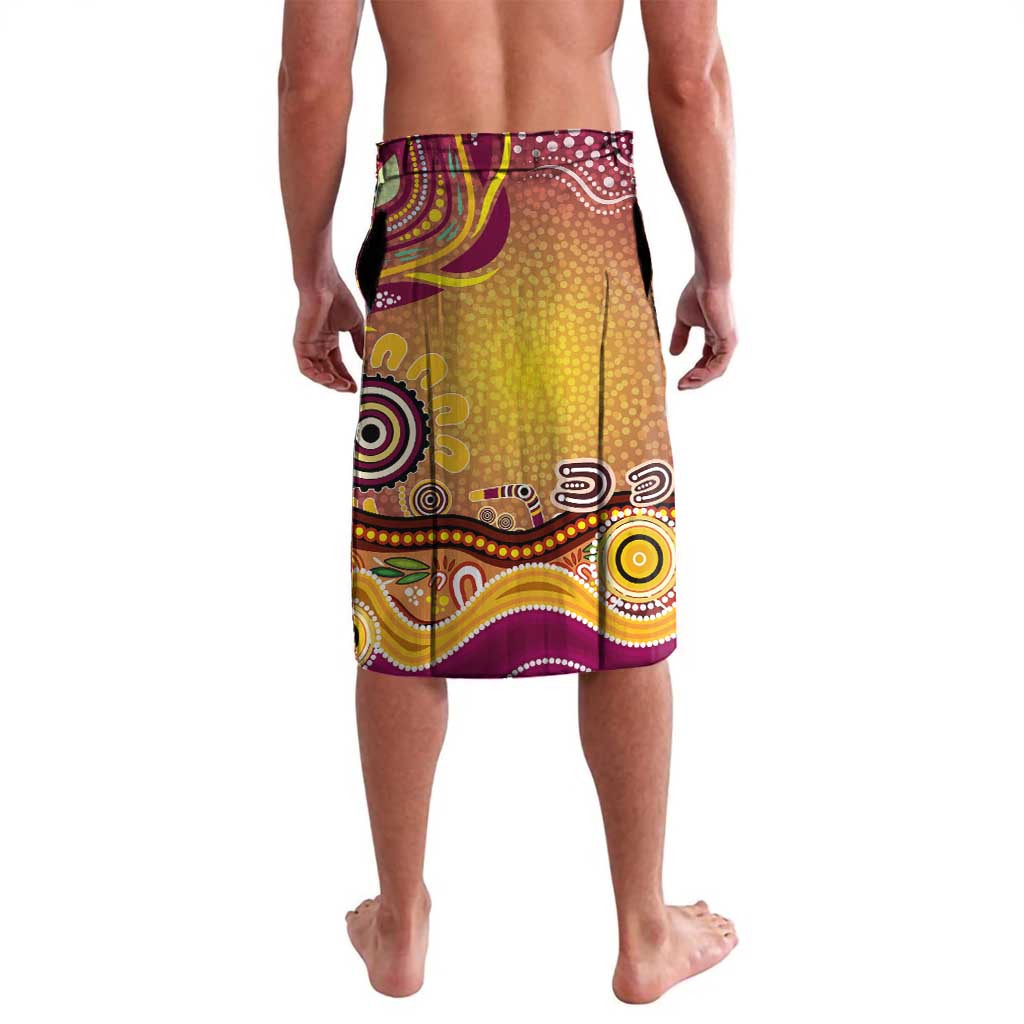 Brisbane Broncos Rugby Lavalava Australian Aboriginal Dot Painting Style