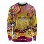 Brisbane Broncos Rugby Long Sleeve Shirt Australian Aboriginal Dot Painting Style