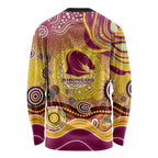 Brisbane Broncos Rugby Long Sleeve Shirt Australian Aboriginal Dot Painting Style