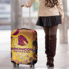 Brisbane Broncos Rugby Luggage Cover Australian Aboriginal Dot Painting Style