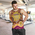 Brisbane Broncos Rugby Men Tank Top Australian Aboriginal Dot Painting Style