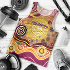Brisbane Broncos Rugby Men Tank Top Australian Aboriginal Dot Painting Style