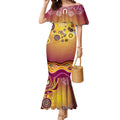 Brisbane Broncos Rugby Mermaid Dress Australian Aboriginal Dot Painting Style