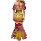 Brisbane Broncos Rugby Mermaid Dress Australian Aboriginal Dot Painting Style