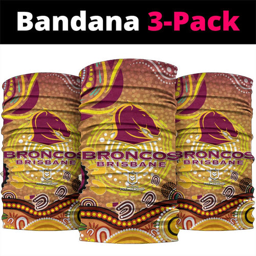 Brisbane Broncos Rugby Neck Gaiter Australian Aboriginal Dot Painting Style