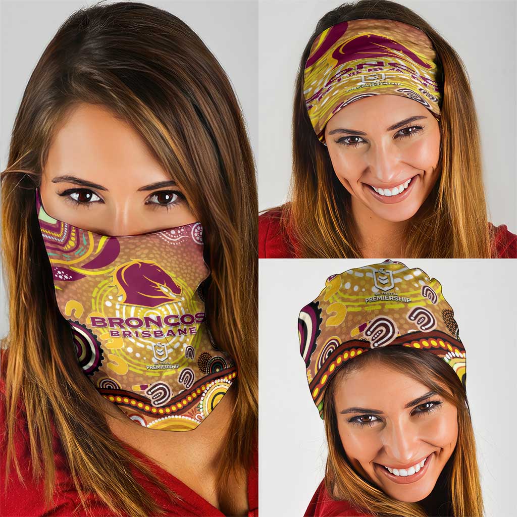 Brisbane Broncos Rugby Neck Gaiter Australian Aboriginal Dot Painting Style