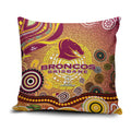 Brisbane Broncos Rugby Pillow Cover Australian Aboriginal Dot Painting Style
