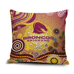 Brisbane Broncos Rugby Pillow Cover Australian Aboriginal Dot Painting Style