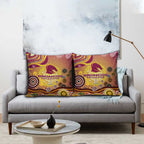 Brisbane Broncos Rugby Pillow Cover Australian Aboriginal Dot Painting Style