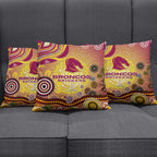 Brisbane Broncos Rugby Pillow Cover Australian Aboriginal Dot Painting Style