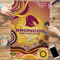 Brisbane Broncos Rugby Puzzle Australian Aboriginal Dot Painting Style