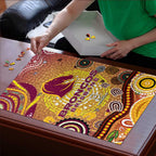 Brisbane Broncos Rugby Puzzle Australian Aboriginal Dot Painting Style