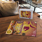 Brisbane Broncos Rugby Puzzle Australian Aboriginal Dot Painting Style