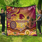 Brisbane Broncos Rugby Quilt Australian Aboriginal Dot Painting Style