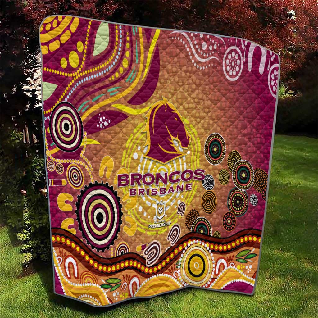 Brisbane Broncos Rugby Quilt Australian Aboriginal Dot Painting Style
