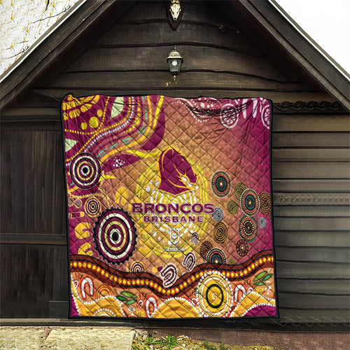 Brisbane Broncos Rugby Quilt Australian Aboriginal Dot Painting Style