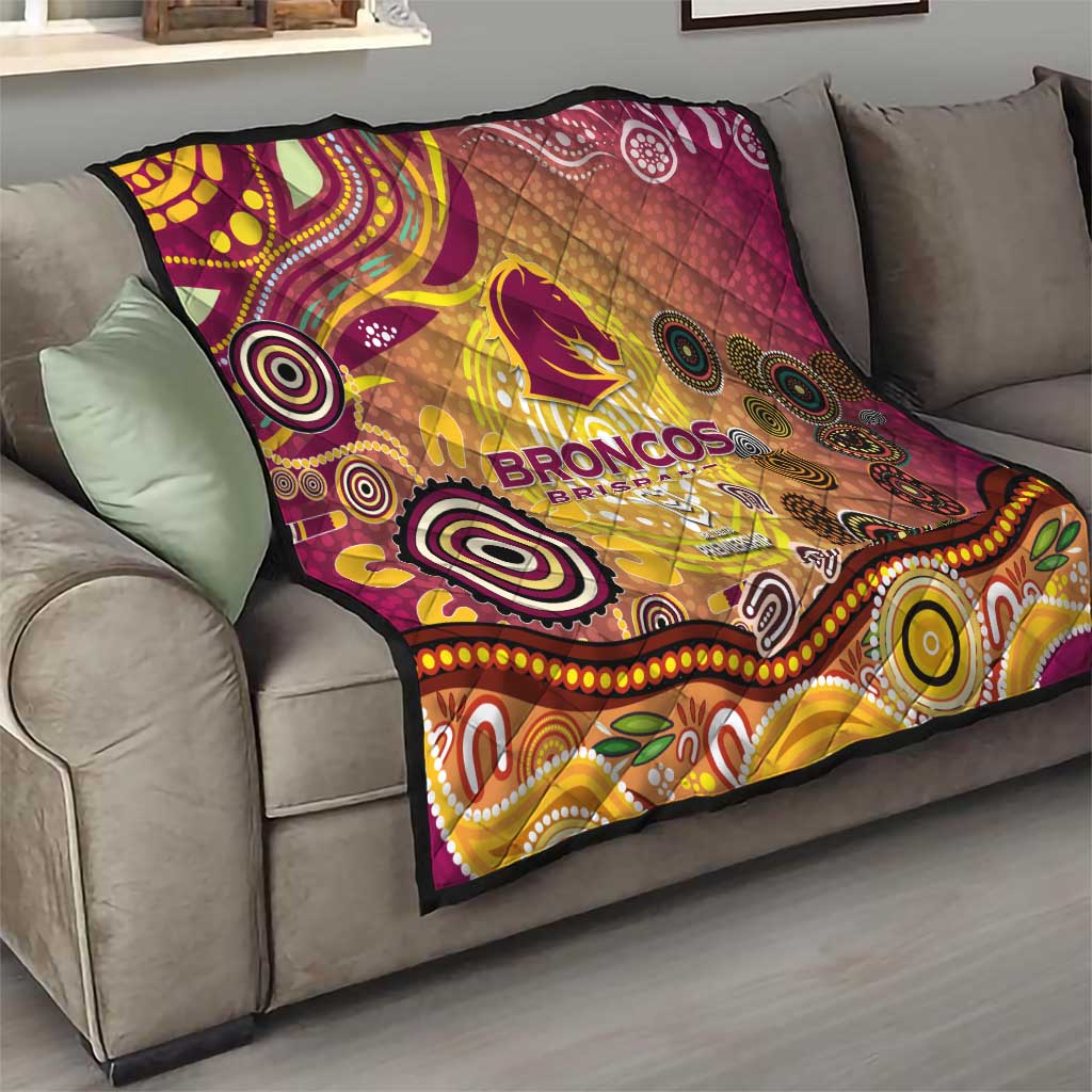Brisbane Broncos Rugby Quilt Australian Aboriginal Dot Painting Style