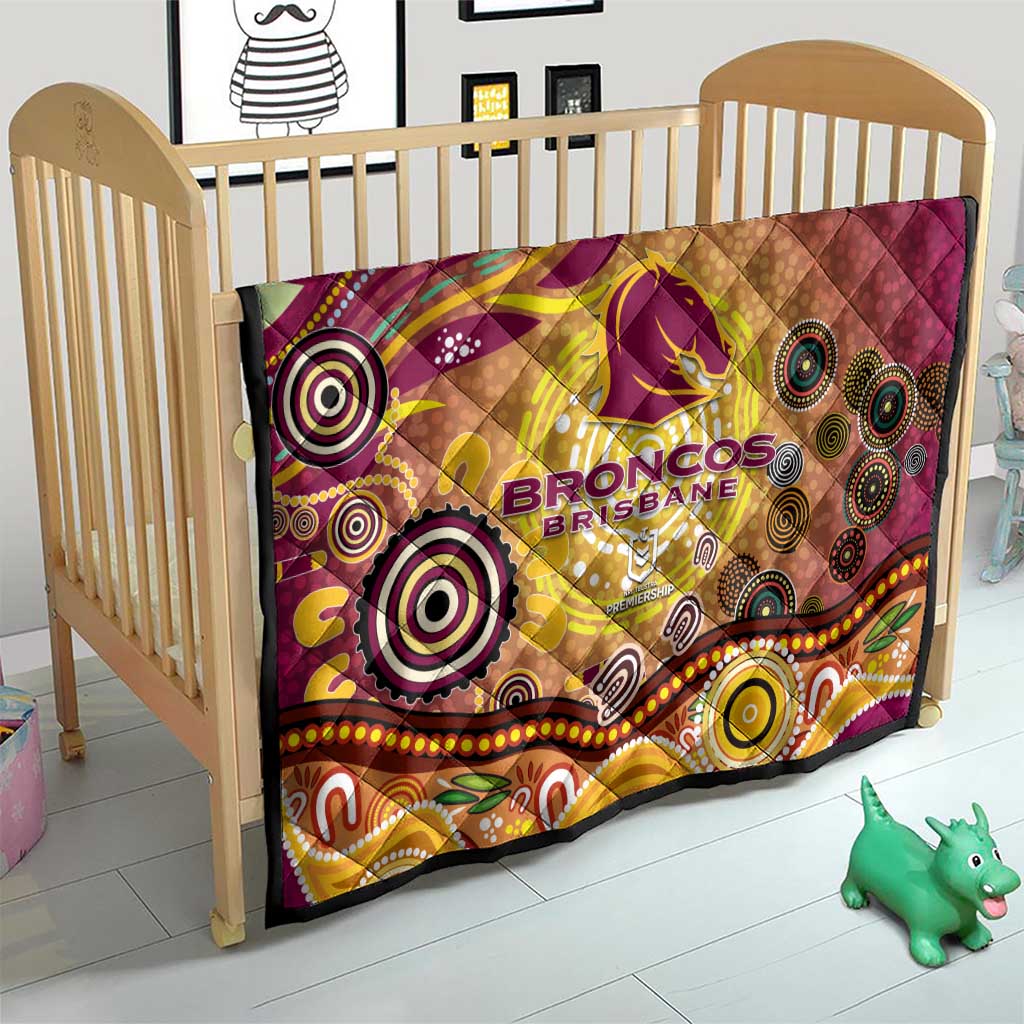 Brisbane Broncos Rugby Quilt Australian Aboriginal Dot Painting Style