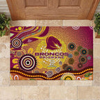 Brisbane Broncos Rugby Rubber Doormat Australian Aboriginal Dot Painting Style