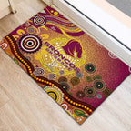 Brisbane Broncos Rugby Rubber Doormat Australian Aboriginal Dot Painting Style