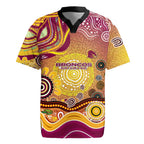 Brisbane Broncos Rugby Rugby Jersey Australian Aboriginal Dot Painting Style