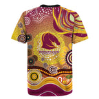 Brisbane Broncos Rugby Rugby Jersey Australian Aboriginal Dot Painting Style