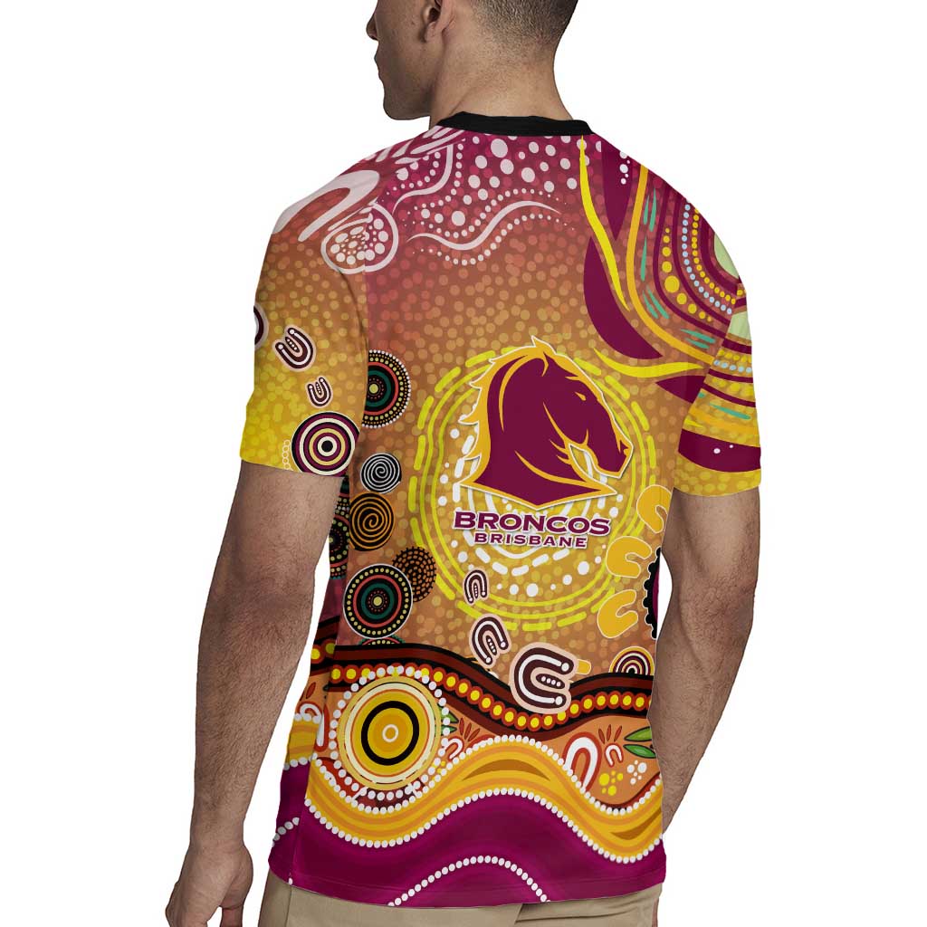 Brisbane Broncos Rugby Rugby Jersey Australian Aboriginal Dot Painting Style