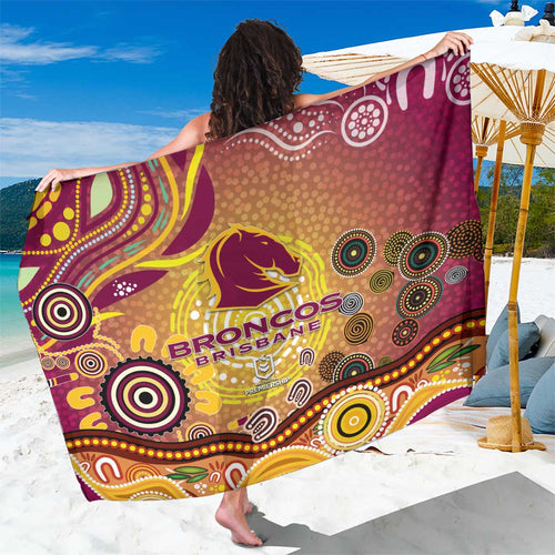 Brisbane Broncos Rugby Sarong Australian Aboriginal Dot Painting Style