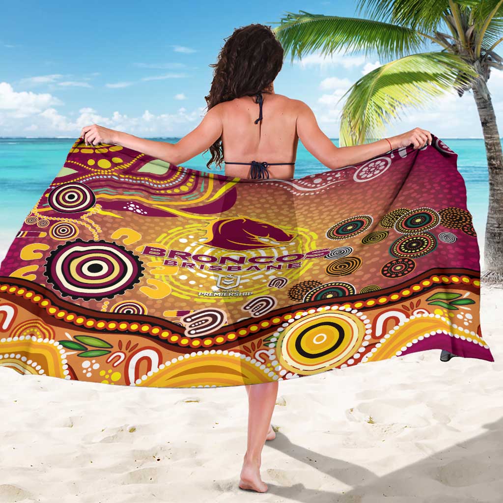 Brisbane Broncos Rugby Sarong Australian Aboriginal Dot Painting Style