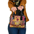 Brisbane Broncos Rugby Shoulder Handbag Australian Aboriginal Dot Painting Style