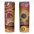 Brisbane Broncos Rugby Skinny Tumbler Australian Aboriginal Dot Painting Style