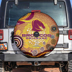 Brisbane Broncos Rugby Spare Tire Cover Australian Aboriginal Dot Painting Style