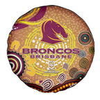 Brisbane Broncos Rugby Spare Tire Cover Australian Aboriginal Dot Painting Style