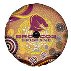 Brisbane Broncos Rugby Spare Tire Cover Australian Aboriginal Dot Painting Style