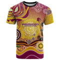Brisbane Broncos Rugby T Shirt Australian Aboriginal Dot Painting Style