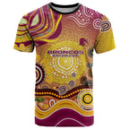 Brisbane Broncos Rugby T Shirt Australian Aboriginal Dot Painting Style