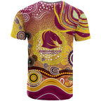 Brisbane Broncos Rugby T Shirt Australian Aboriginal Dot Painting Style