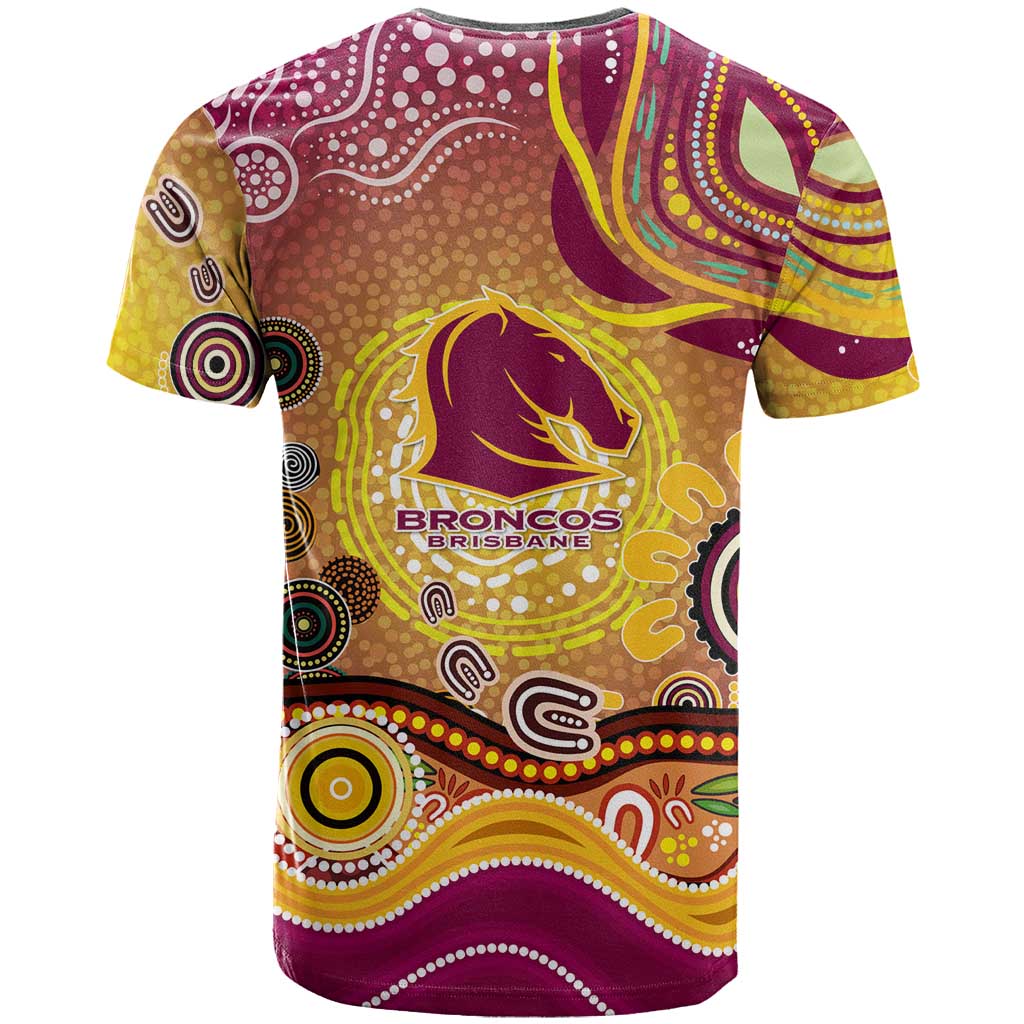 Brisbane Broncos Rugby T Shirt Australian Aboriginal Dot Painting Style