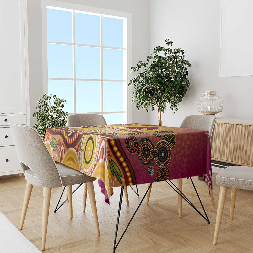 Brisbane Broncos Rugby Tablecloth Australian Aboriginal Dot Painting Style
