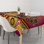 Brisbane Broncos Rugby Tablecloth Australian Aboriginal Dot Painting Style