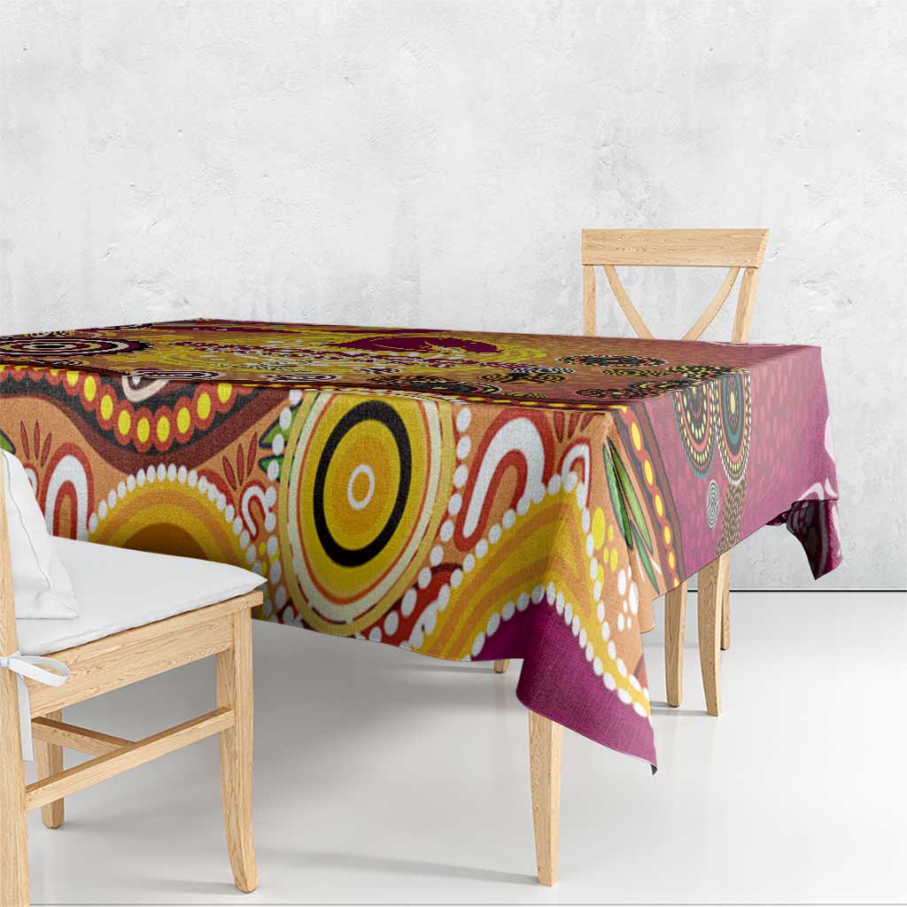 Brisbane Broncos Rugby Tablecloth Australian Aboriginal Dot Painting Style