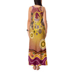 Brisbane Broncos Rugby Tank Maxi Dress Australian Aboriginal Dot Painting Style
