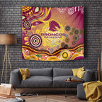 Brisbane Broncos Rugby Tapestry Australian Aboriginal Dot Painting Style
