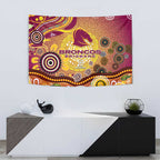 Brisbane Broncos Rugby Tapestry Australian Aboriginal Dot Painting Style