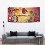 Brisbane Broncos Rugby Tapestry Australian Aboriginal Dot Painting Style