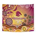 Brisbane Broncos Rugby Tapestry Australian Aboriginal Dot Painting Style